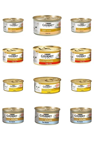 Purina Pro Plan Gourmet Gold Kıyılmış Karışık Konserve Kedi Maması 12x85gr