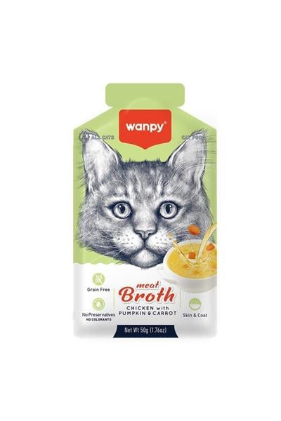 Wanpy Tavuk Etli Bal Kabaklı ve Havuçlu Tahılsız Kedi Çorbası 50gr