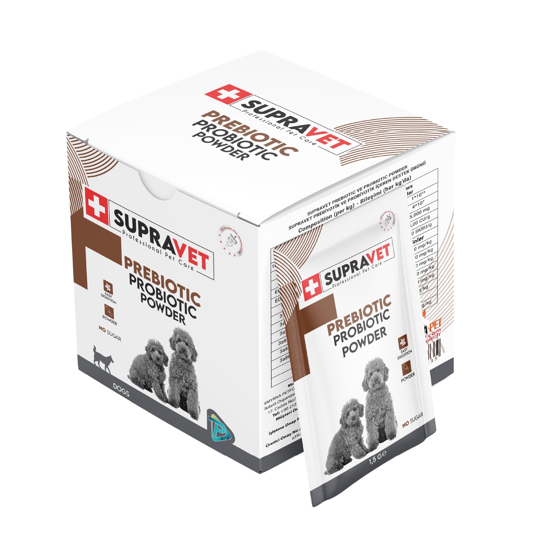 Supravet Probiyotik Köpek Bağışıklık Güçlendirici Toz Prebiyotik Takviyesi 1,5 gr x 30 Adet