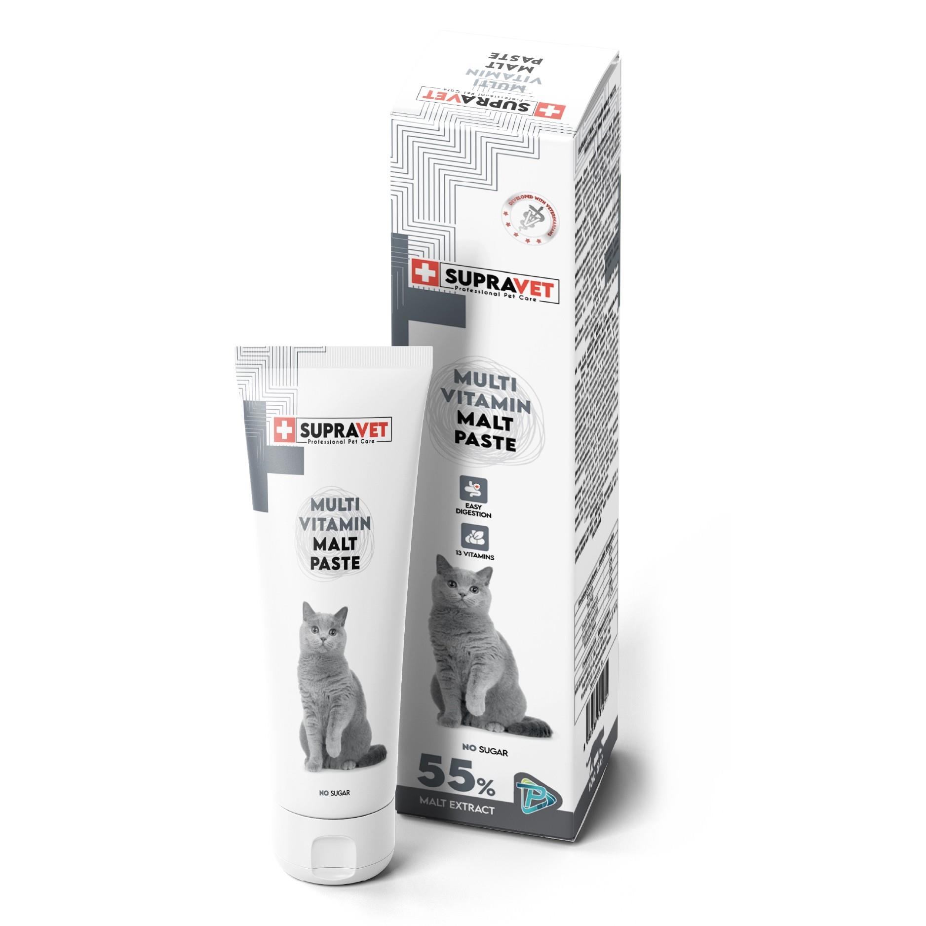 Supravet Kediler için Taurinli Multi Vitaminli Kedi Malt Macunu 100 gr