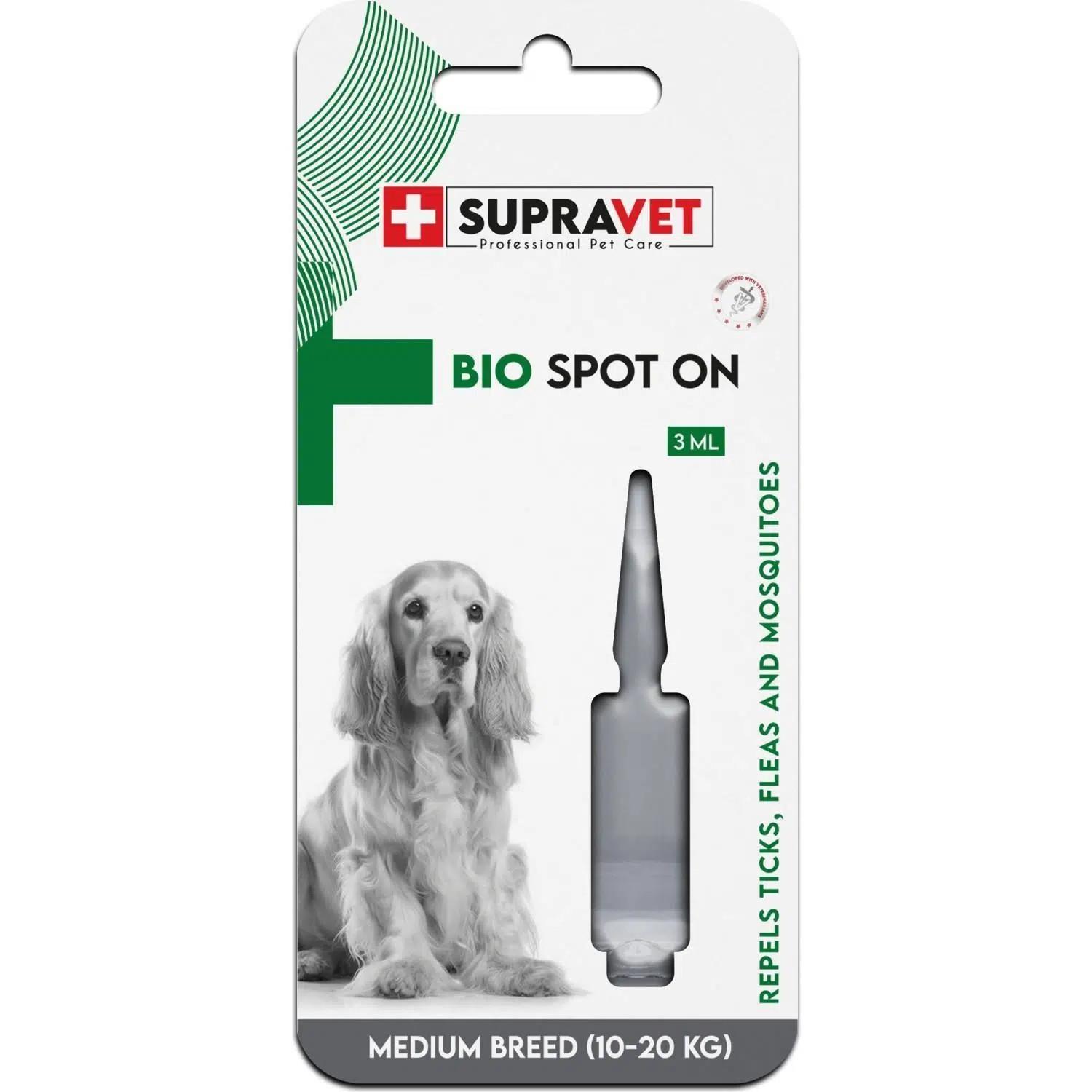 Supravet Orta Irk Köpekler için Deri Ve Tüy Bakım Yağı Bit Pire Kene Dış Parazit Uzaklaştırıcı Ense Damlası 1 ML