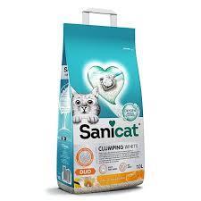 Sanicat Clumping White Duo Vanilya ve Mandalina Kokulu Topaklanan Tozsuz Kedi Kumu 10LT