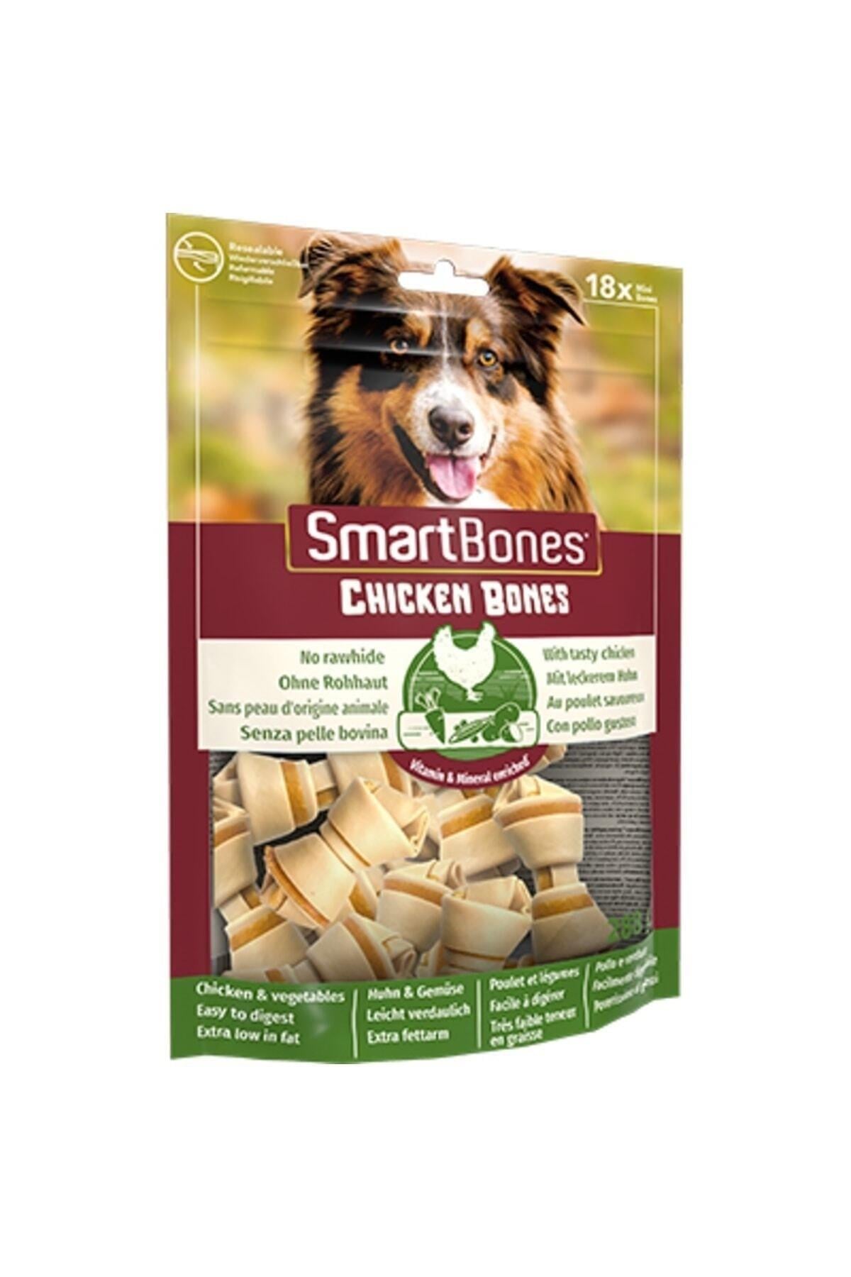 Smart Bones Tavuklu Mini Düğüm Köpek Ödül Kemiği 8'li (128g)