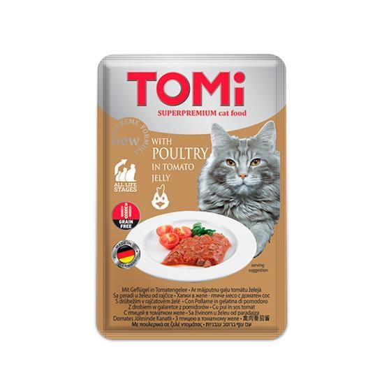 Tomi Pate Kümes Hayvanlı ve Domatesli Yetişkin Kedi Konservesi 100gr