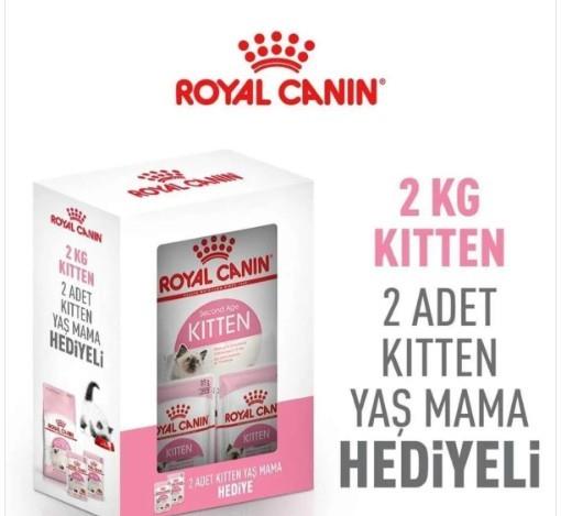 Royal Canin Kitten Yavru Kedi Maması 2 Kg Hediyeli Paket (2 ad 85 Gr Yaş Mama Hediye)