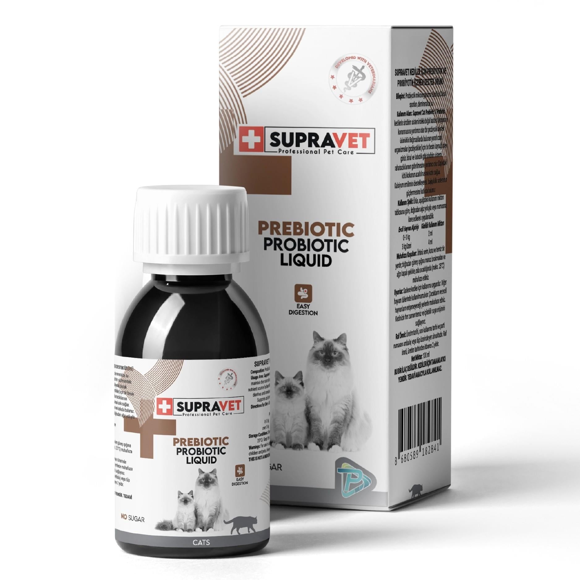 Supravet Kedi Bağışıklık Güçlendirici Sıvı Prebiyotik Takviyesi 100ml