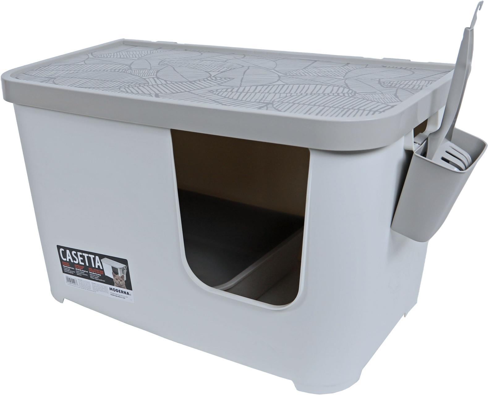Moderna Casetta Kapalı Kedi Tuvaleti - Gri Beyaz 75.7x45x45 cm