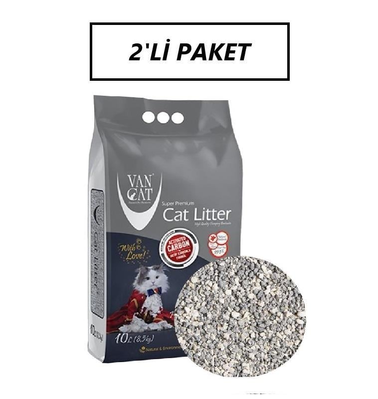 Vancat Aktif Karbon Kokusuz Kedi Kumu 10 Lt x 2 Adet