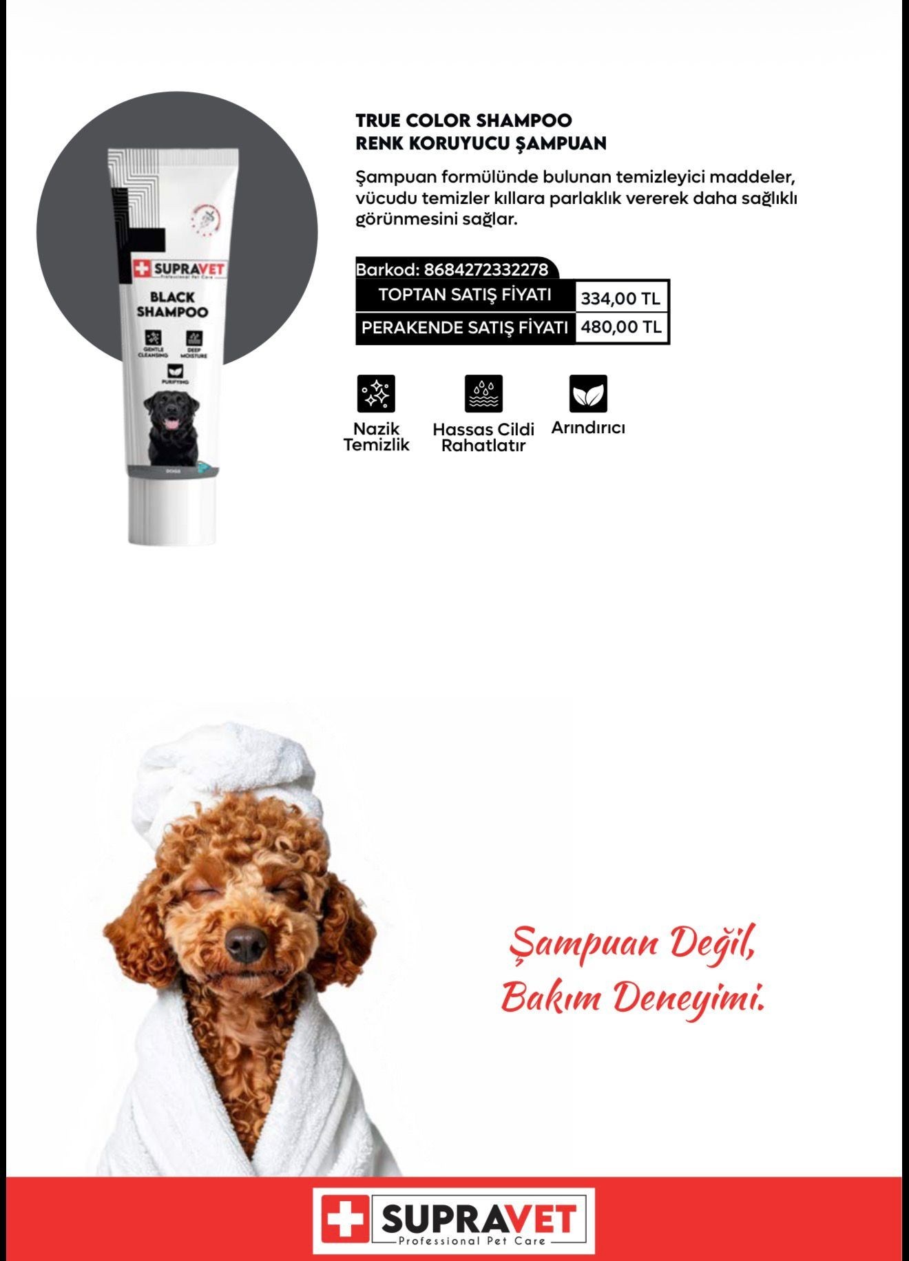 Supravet  Siyah Tüylü Köpekler İçin Şampuan 200ML