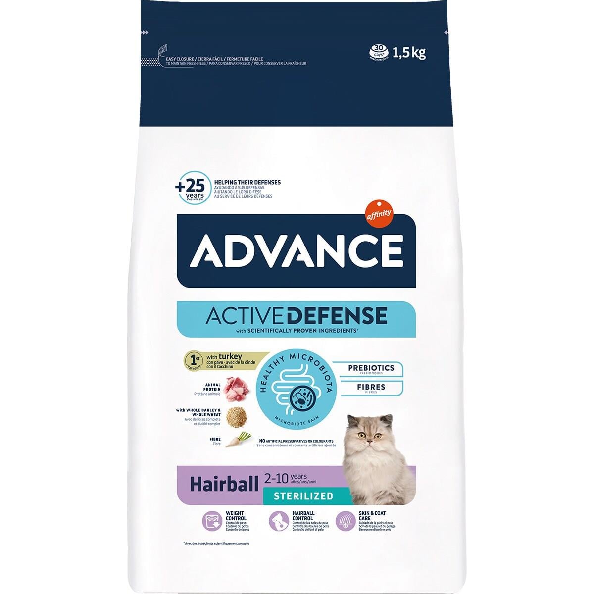 Advance Hindili Tüy Yumağı Önleyici Kısırlaştırılmış Kedi Maması 1,5kg