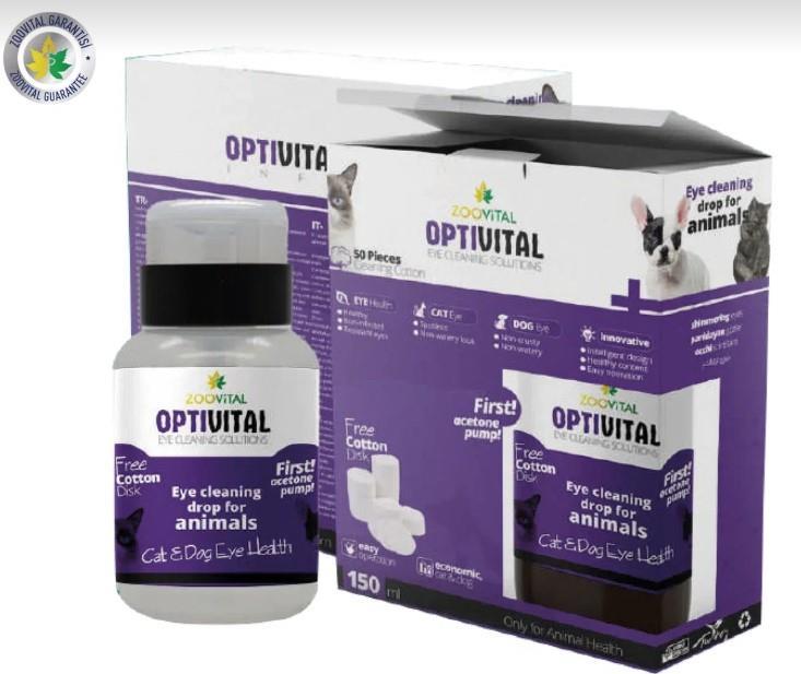 Zoovital Optivital Göz Solüsyonu 150ml Pamuk Hediyeli