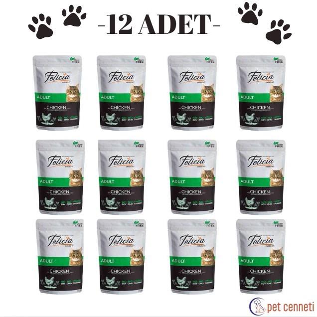Felicia Jöle İçinde Tavuklu Taurinli Tahılsız Yetişkin Kedi Pouch Konservesi 85gr x 12 adet