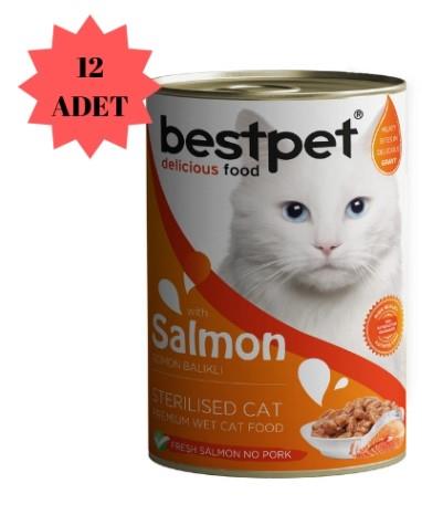 BestPet Somonlu Kısırlaştırılmış Kedi Konservesi 400gr x 12 Adet