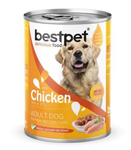 BestPet Sos İçinde Parça Tavuk Etli Yetişkin Köpek Konservesi 400gr
