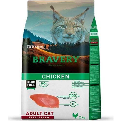 Bravery Tahılsız Tavuklu Kısırlaştırılmış Yetişkin Kedi Maması 2Kg