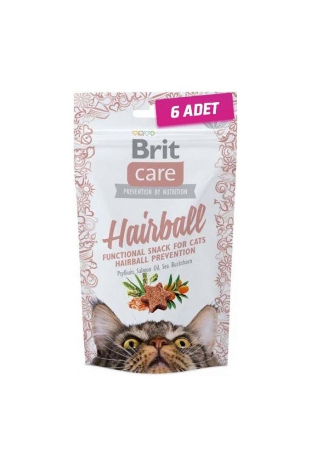 Brit Care 6 Adet - Brit Care Cat Snack Hairball Tüy Yumagı Engelleyici Kedi Ödülü 50 gr