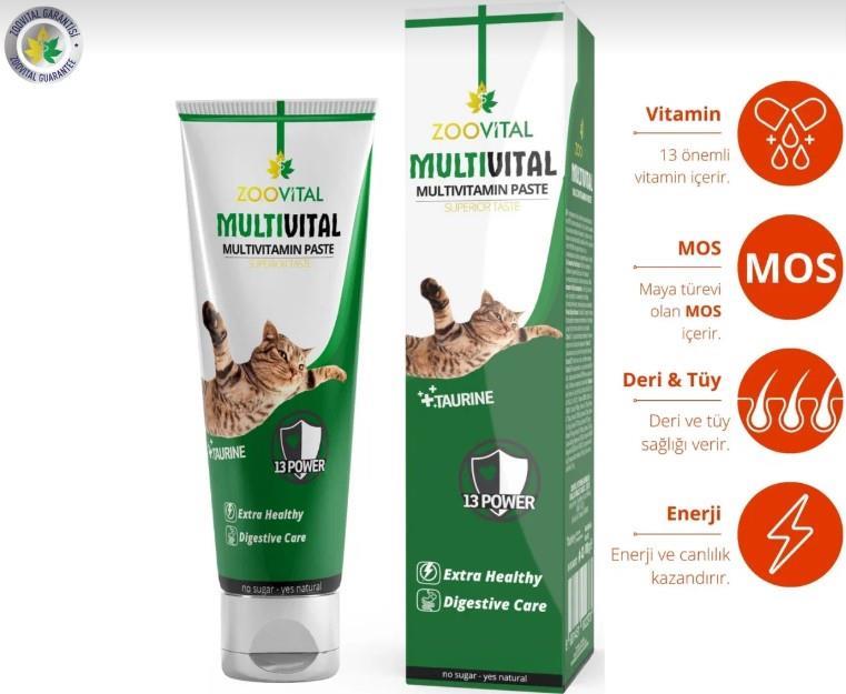 Zoovital Multivital Multivitamin Kedi Macunu 100 gr