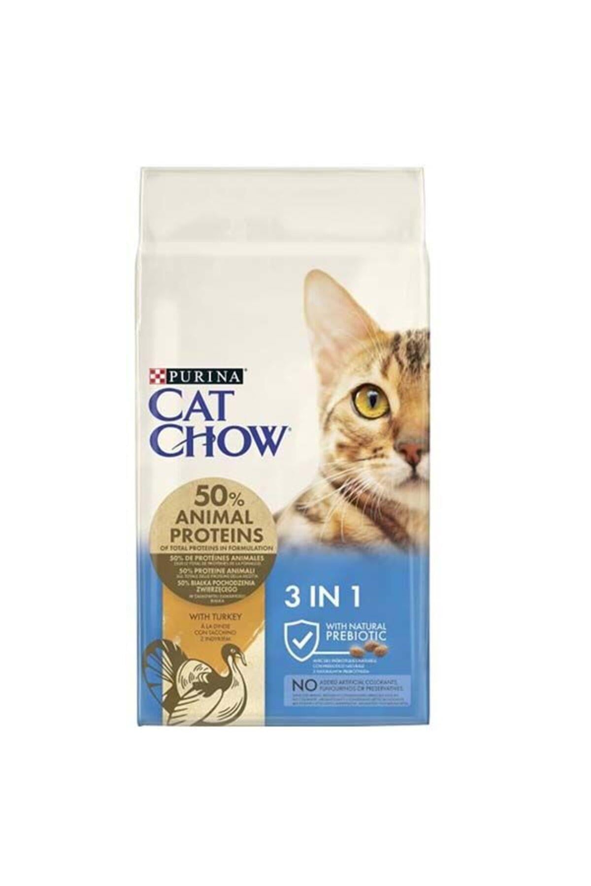 Cat Chow Feline 3ü1 Arada Turkey Hindili Yetişkin Kedi Maması 15 kg