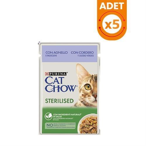 Cat Chow Kuzulu Kısırlaştırılmış Kedi Konserve Maması 85 Gr 5 Adet