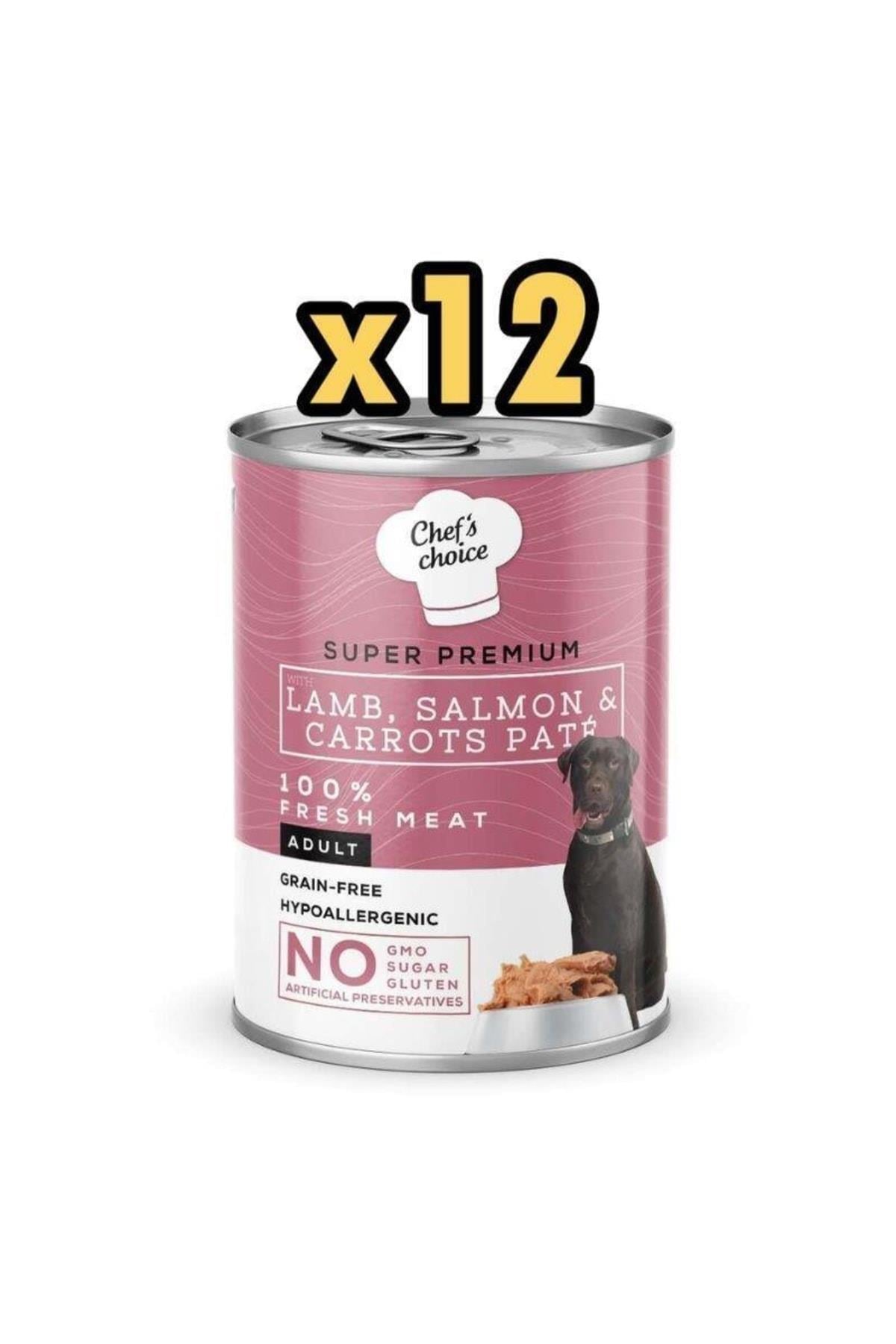 Chef's Choice Kıyılmış Kuzulu ve Somonlu Yetişkin Köpek Konservesi 400gr x 12 Adet