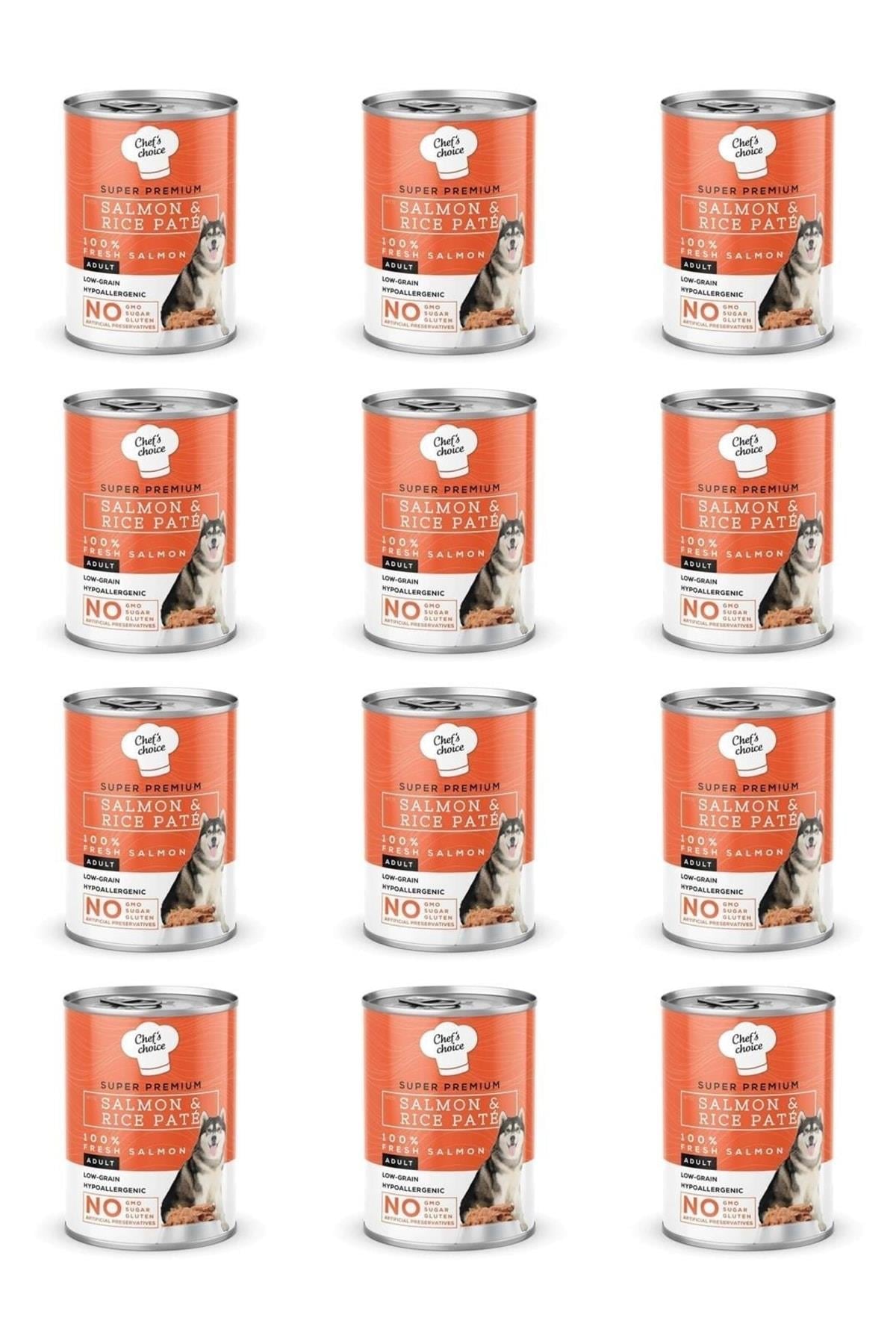 Chef's Choice Kıyılmış Somonlu ve Pirinçli Köpek Konservesi 400gr x 12 Adet