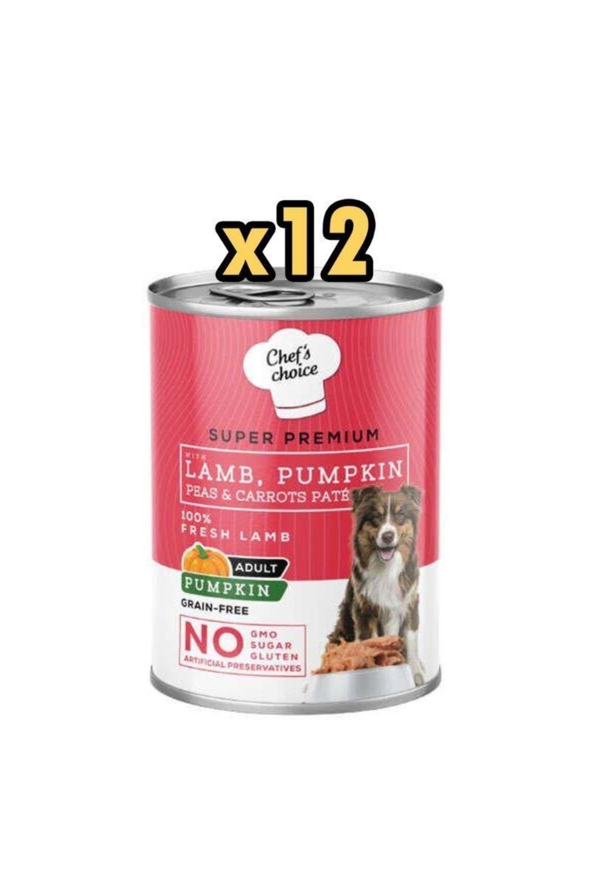 Chef's Choice Kuzulu ve Bal Kabaklı Tahılsız Ezme Yetişkin Köpek Konservesi 400gr x 12 Adet