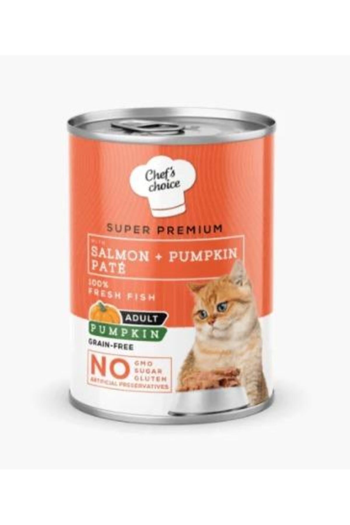 Chef's Choice Somonlu ve Bal Kabaklı Tahılsız Ezme Yetişkin Kedi Konservesi 400gr