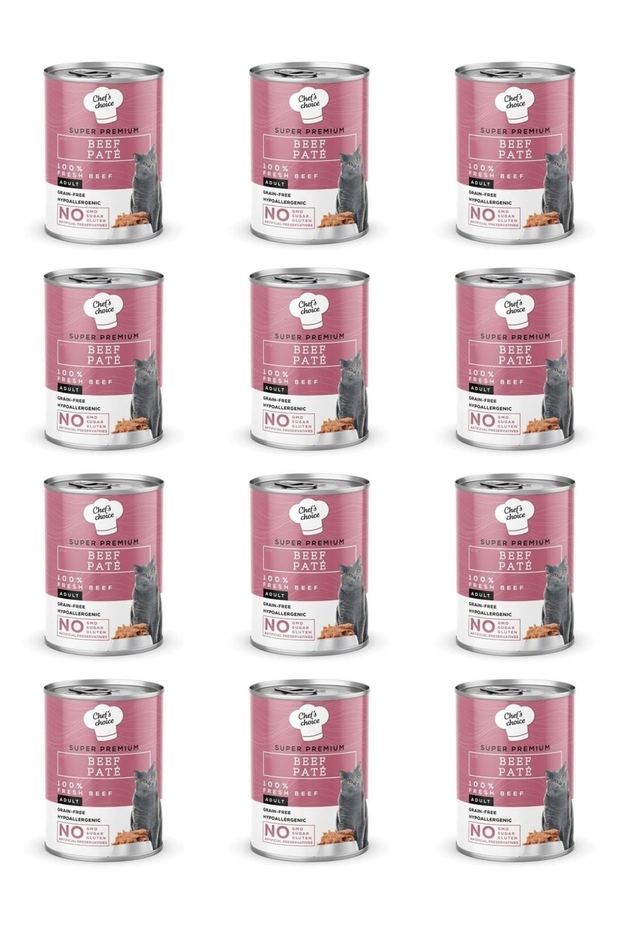 Chef's Choice Tahılsız Sığır Etli Ezme Kedi Konservesi 400 Gr X 12 Adet