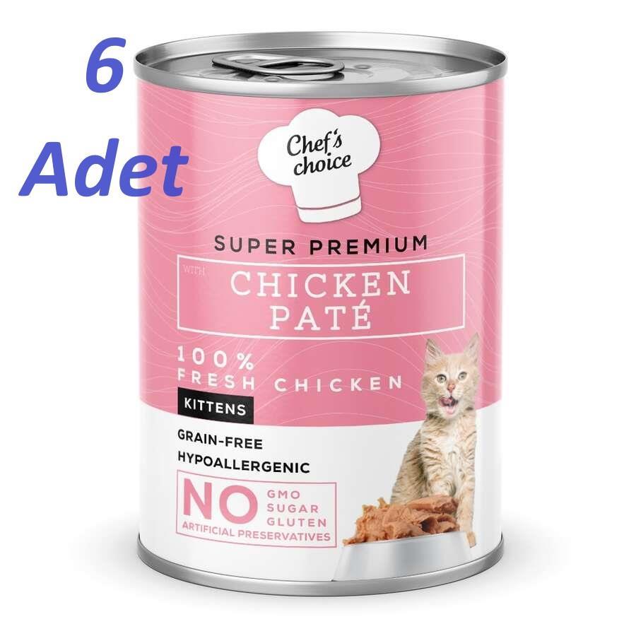 Chef's Choice Tavuklu Tahılsız Ezme Yavru Kedi Konservesi 400gr x 6 Adet