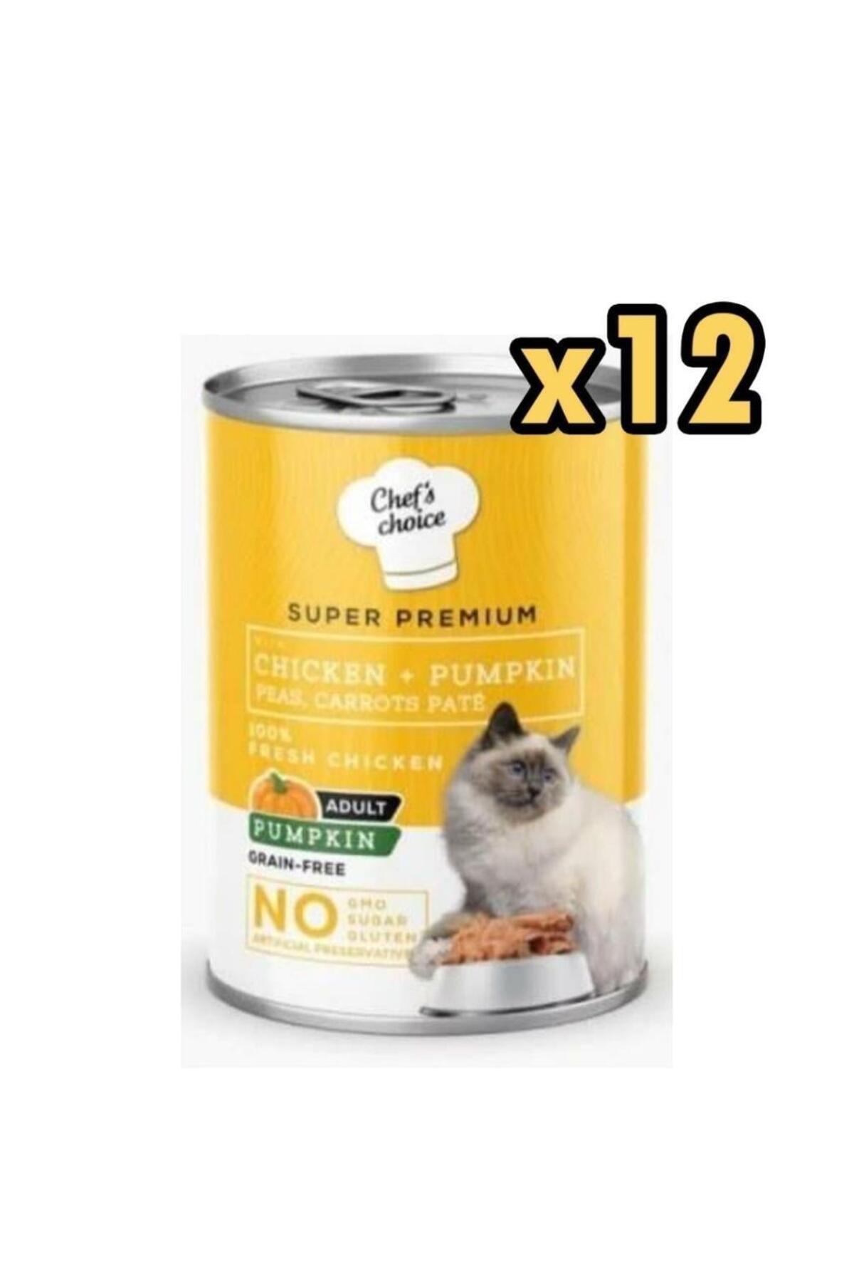 Chef's Choice Tavuklu ve Bal Kabaklı Tahılsız Ezme Yetişkin Kedi Konservesi 400gr x 12 Adet