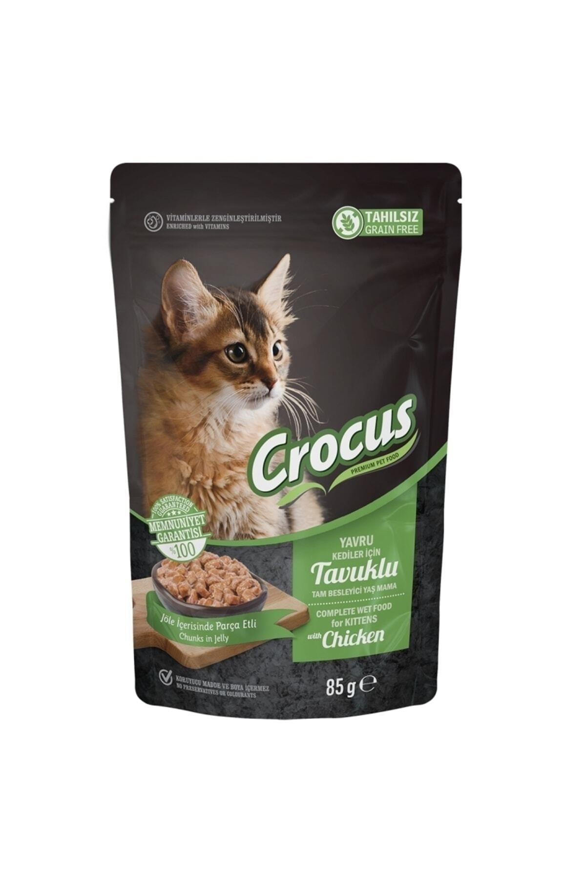 Crocus Jöle İçinde Tavuklu Tahılsız Yavru Kedi Konservesi 85gr