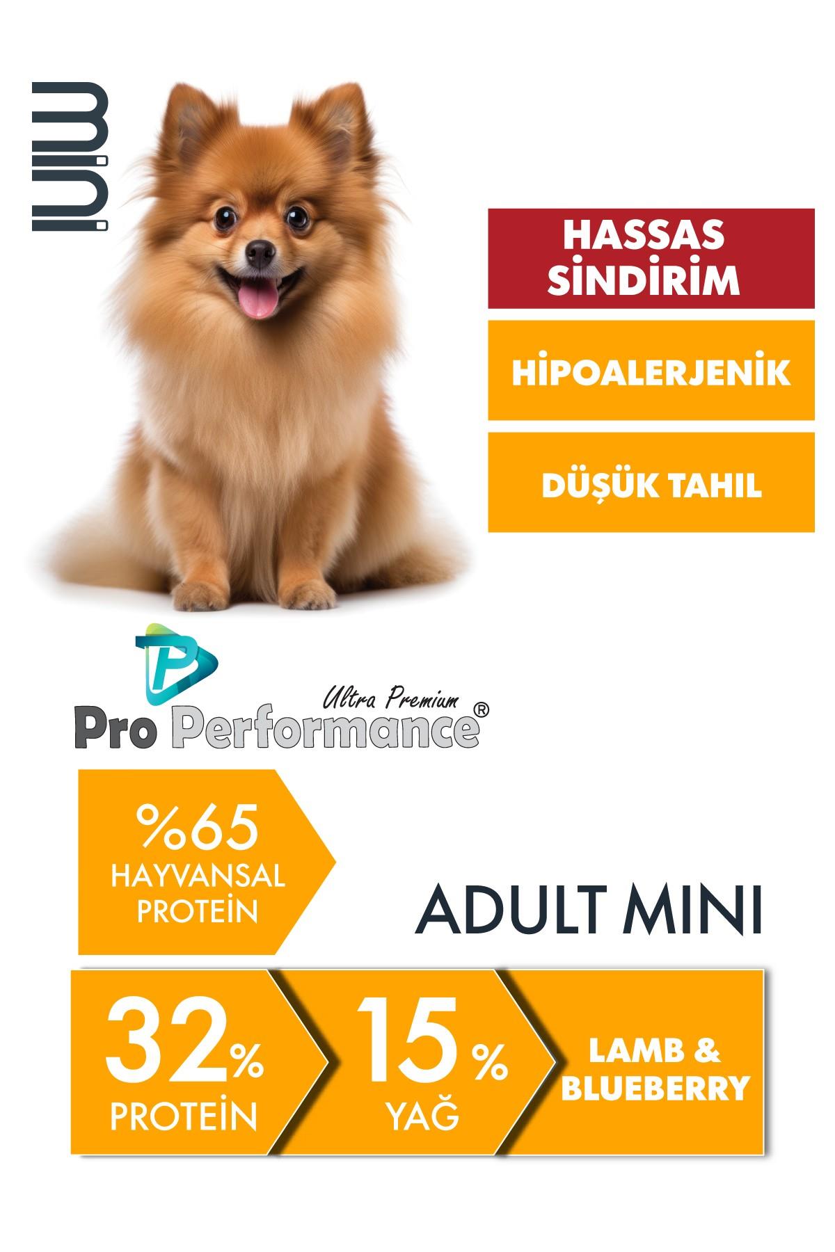 Pro Performance Kuzulu ve Yaban Mersinli Küçük Irk Yetişkin Köpek Maması 2 Kg