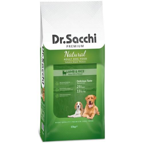 Dr. Sacchi Premium Natural Kuzu Etli ve Pirinçli Yetişkin Köpek Maması 15kg