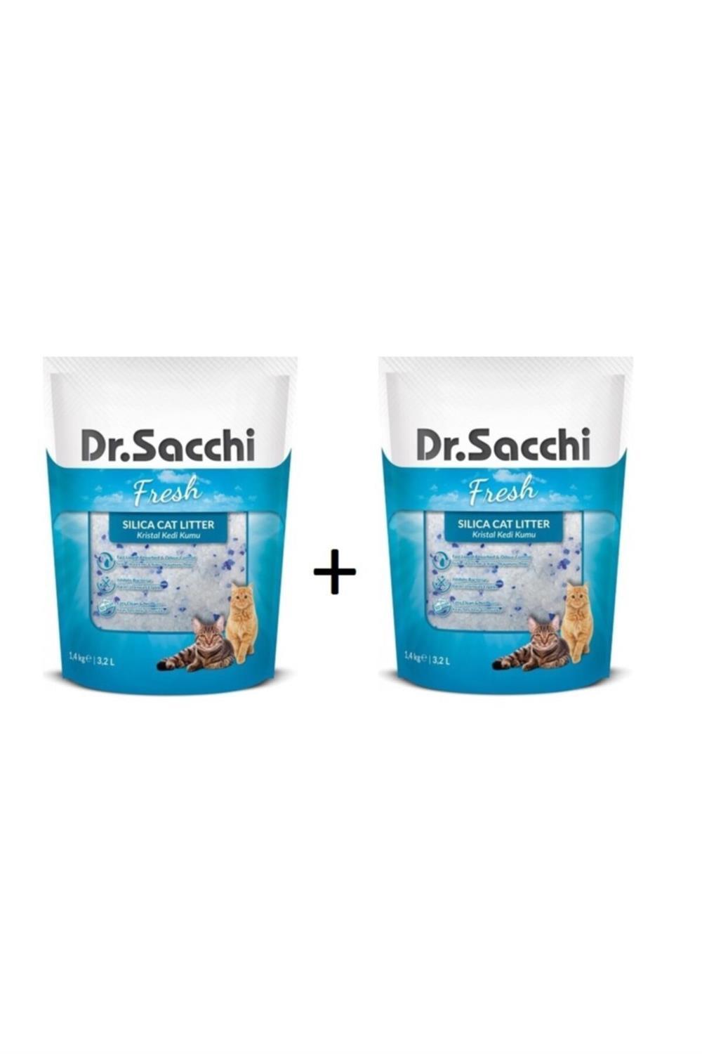 Dr Sacchi Silica 1,4 Kg - 3,2 Lt X 2 Adet Kristal Kedi Kumu
