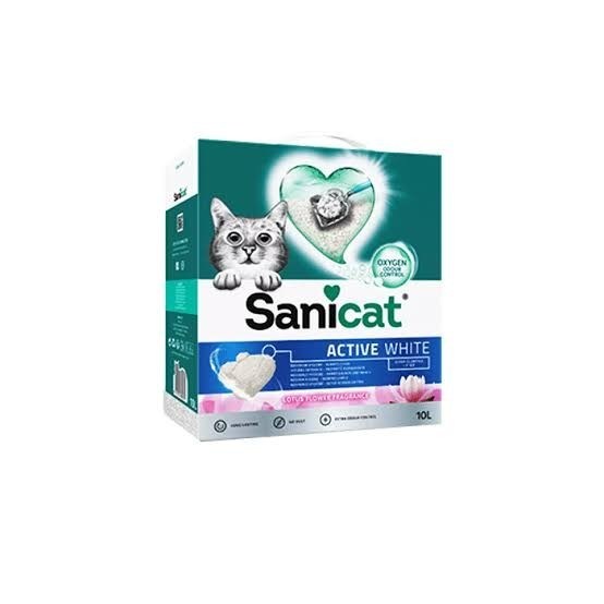 Sanicat Active White Lotus Çiçeği Kedi Kumu 10 L