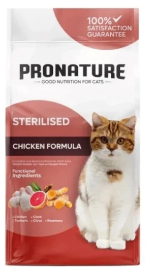 Pronature  Tavuklu ve Pirinçli Kısırlaştırılmış Kedi Maması 10KG