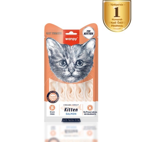 Wanpy Somonlu Yavru Kedi Krema Ödülü 5x14 g