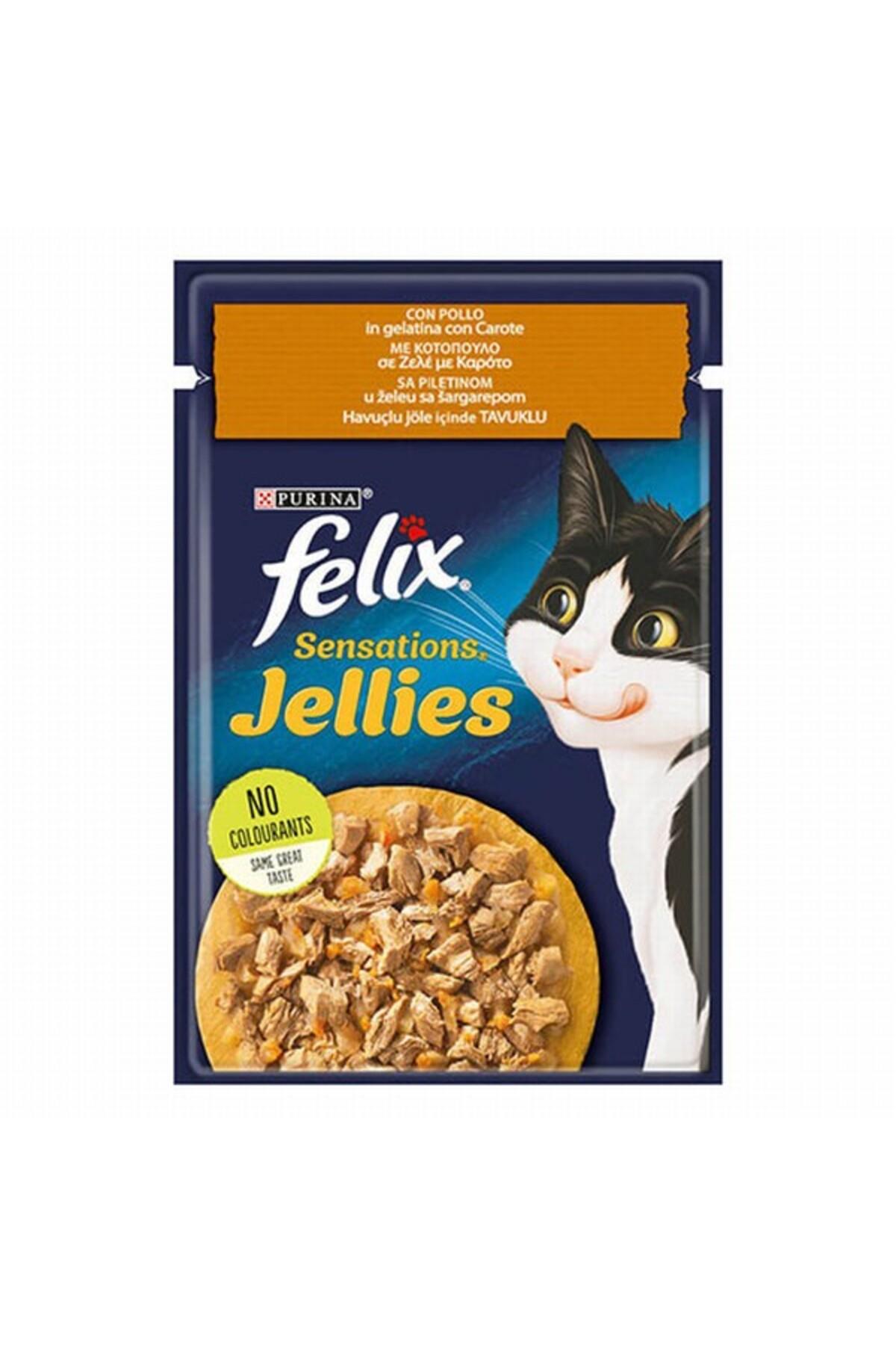 Felix Sensation Tavuk Havuç Jel Pouch Kedi Konservesi 26X85 gr