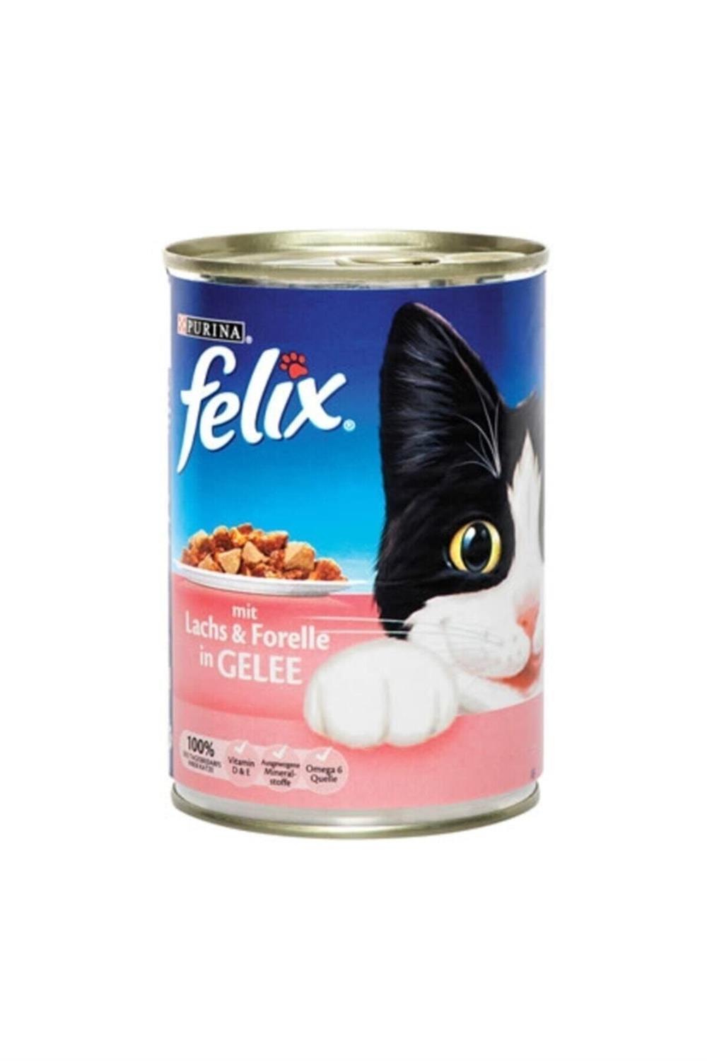 Felix Somon Ve Alabalıklı 400 gr 12'li Paket Yetişkin Kedi Konservesi