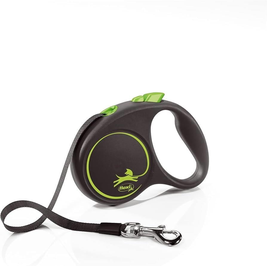 Flexi Black Design Otomatik Şerit Köpek Gezdirme Kayışı 5m [S] (Yeşil)