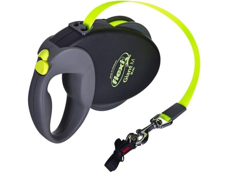 Flexi Design Otomatik Şerit Köpek Gezdirme Kayışı 8m (Siyah) [M]