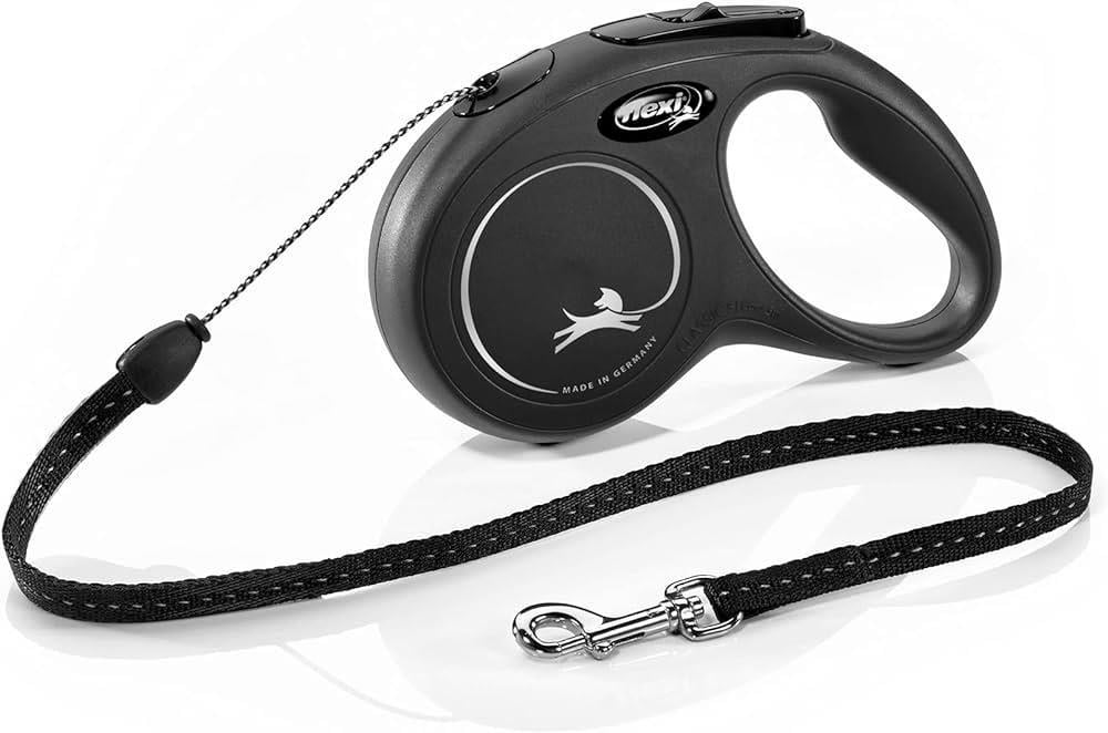 Flexi New Classic Otomatik İp Köpek Gezdirme Kayışı 5m (Siyah) [S]