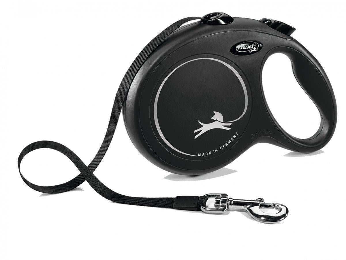 Flexi New Classic Otomatik İp Köpek Gezdirme Kayışı 8m [L] (Siyah)