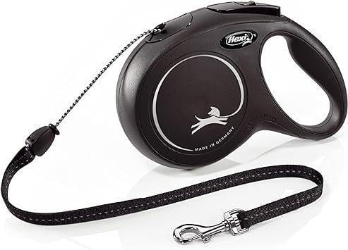 Flexi New Classic Otomatik İp Köpek Gezdirme Kayışı 8m (Siyah) [M]