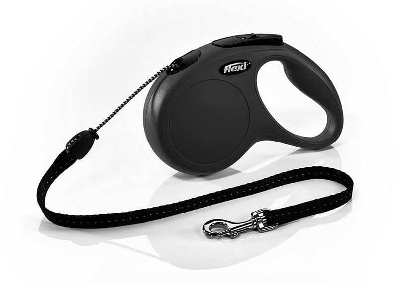 Flexi New Classic Otomatik İp Köpek Gezdirme Kayışı 5m (Siyah) [M]