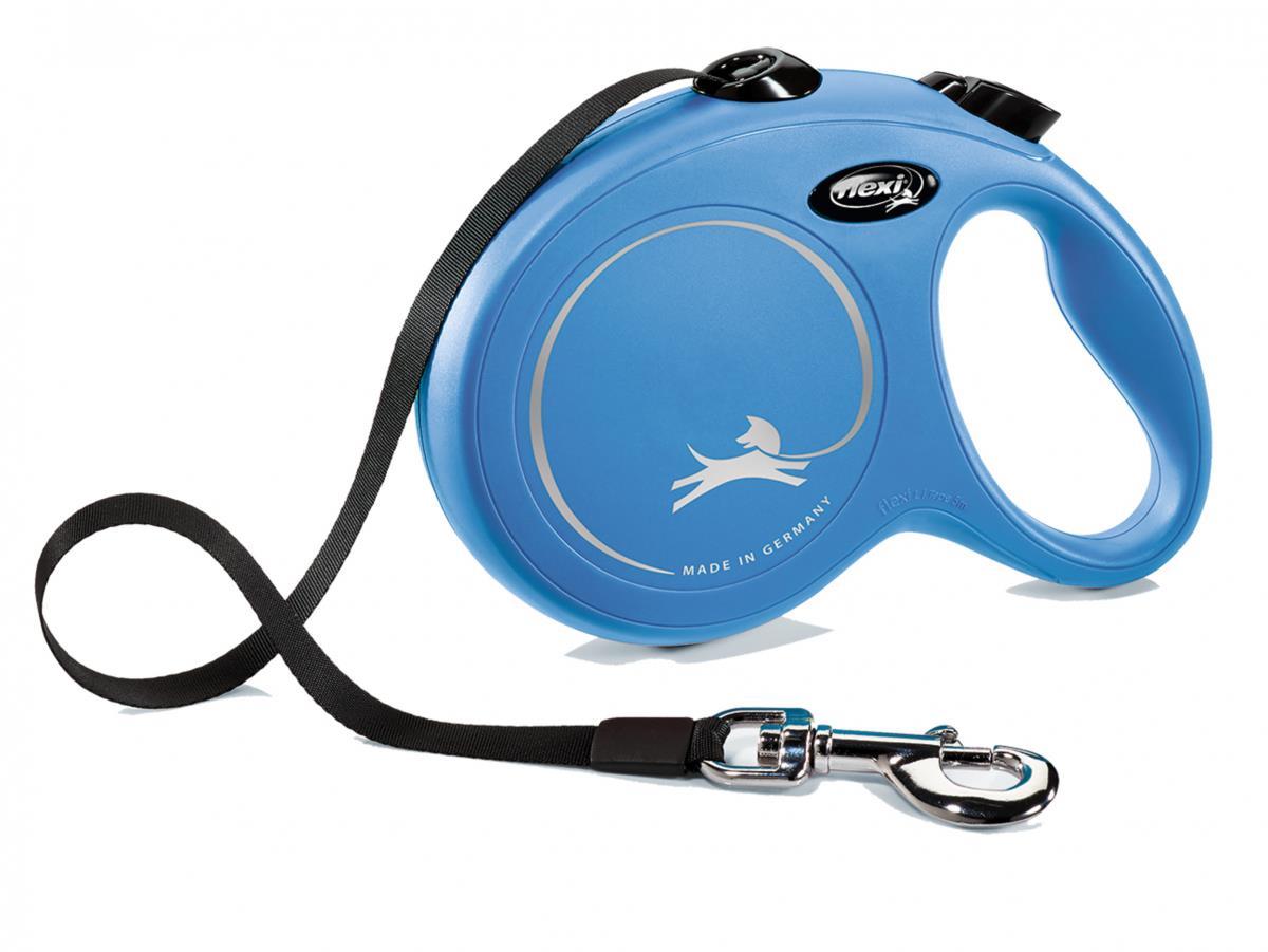 Flexi New Classic Otomatik Şerit Gezdirme Kayışı 5m (Mavi) [L]