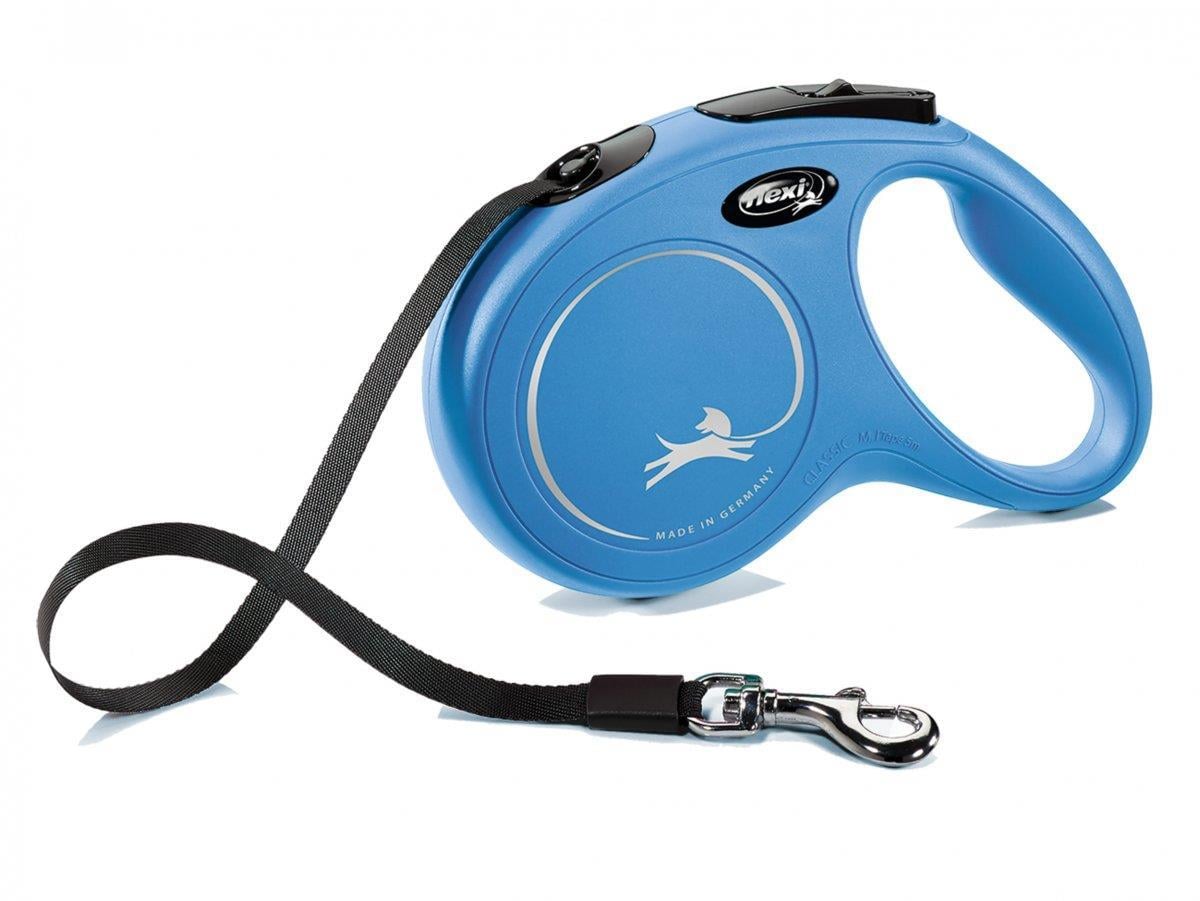 Flexi New Classic Otomatik Şerit Gezdirme Kayışı 5m (Mavi) [M]