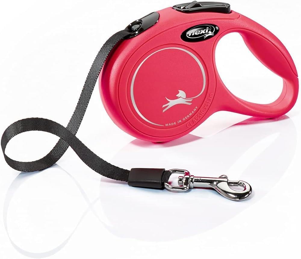 Flexi New Classic Otomatik Şerit Köpek Gezdirme Kayışı 3m (Kırmızı) [XS]