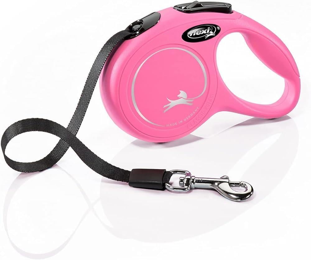 Flexi New Classic Otomatik Şerit Köpek Gezdirme Kayışı 3m (Pembe) [XS]