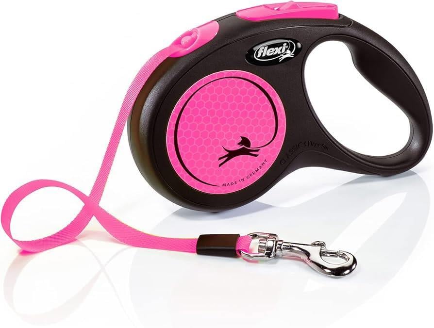 Flexi New Neon S Beden Pembe 5MT Şerit Tasma